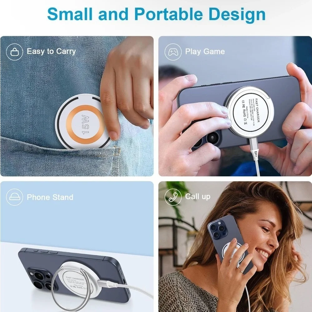 Magnetic Wireless Charger 2 Pack - Black and White